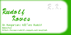 rudolf koves business card