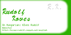 rudolf koves business card